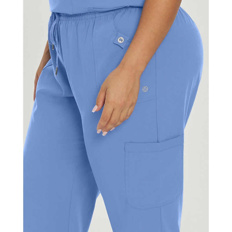 Detail - White Cross Women's Scrub Pants - Side View