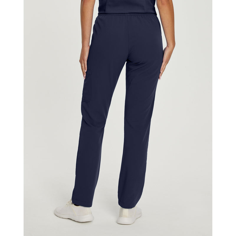 Navy - White Cross Women's Scrub Pants - Back View