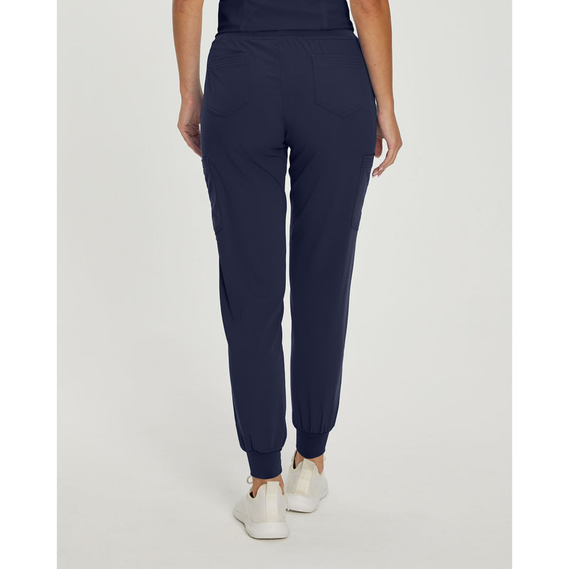 Navy - White Cross Women's Scrub Pants - Back View