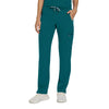 Caribbean Blue - White Cross V-Tess Women's 6 Pocket Zipper Cargo Drawstring Scrub Pants Tall for Nursing