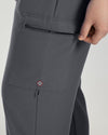 Dark Pewter - White Cross V-Tess Women's 6 Pocket Zipper Cargo Drawstring Scrub Pants Tall for Nursing