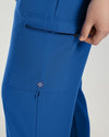 Royal Blue - White Cross V-Tess Women's 6 Pocket Zipper Cargo Drawstring Scrub Pants Tall for Nursing