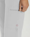 White - White Cross V-Tess Women's 6 Pocket Zipper Cargo Drawstring Scrub Pants Tall for Nursing