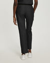Black - White Cross V-Tess Women's 6 Pocket Zipper Cargo Drawstring Scrub Pants Tall for Nursing