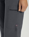 Dark Pewter - White Cross V-Tess Women's 6 Pocket Zipper Cargo Drawstring Scrub Pants Tall for Nursing