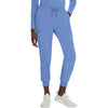 Ceil Blue - White Cross Fit Women's 4 Pocket Jogger Cargo Drawstring Scrub Pants for Nursing