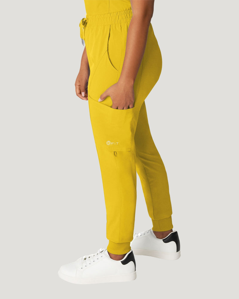 Fresh Sage - White Cross Fit Women's 4 Pocket Jogger Cargo Drawstring Scrub Pants for Nursing