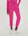 Fuchsia - White Cross Fit Women's 4 Pocket Jogger Cargo Drawstring Scrub Pants for Nursing