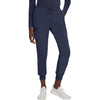 Navy - White Cross Fit Women's 4 Pocket Jogger Cargo Drawstring Scrub Pants for Nursing