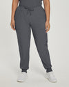 Pewter - White Cross Fit Women's 4 Pocket Jogger Cargo Drawstring Scrub Pants for Nursing