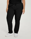 Black - White Cross Fit Women's 6 Pocket Cargo Drawstring Scrub Pants for Nursing