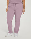 Mauve Shadows - White Cross Fit Women's 6 Pocket Cargo Drawstring Scrub Pants for Nursing
