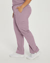 Mauve Shadows - White Cross Fit Women's 6 Pocket Cargo Drawstring Scrub Pants for Nursing