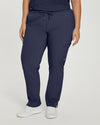 Navy - White Cross Fit Women's 6 Pocket Cargo Drawstring Scrub Pants for Nursing