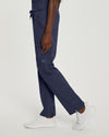 Navy - White Cross Fit Women's 6 Pocket Cargo Drawstring Scrub Pants for Nursing
