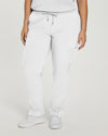 White - White Cross Fit Women's 6 Pocket Cargo Drawstring Scrub Pants for Nursing