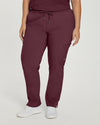 Wine - White Cross Fit Women's 6 Pocket Cargo Drawstring Scrub Pants for Nursing
