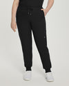 Black - White Cross V-Tess Women's 7 Pocket Zipper Cargo Jogger Drawstring Scrub Pants for Nursing