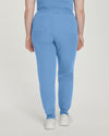 Ceil Blue - White Cross V-Tess Women's 7 Pocket Zipper Cargo Jogger Drawstring Scrub Pants for Nursing
