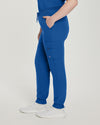 Royal Blue - White Cross V-Tess Women's 7 Pocket Zipper Cargo Jogger Drawstring Scrub Pants for Nursing