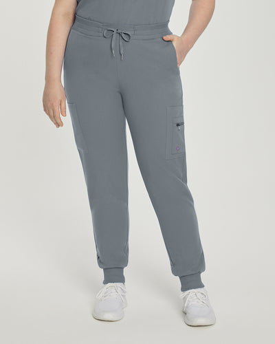 Women's 7 Pocket Zipper Cargo Jogger Drawstring Scrub Pants