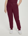 Wine - White Cross V-Tess Women's 7 Pocket Zipper Cargo Jogger Drawstring Scrub Pants for Nursing