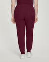 Wine - White Cross V-Tess Women's 7 Pocket Zipper Cargo Jogger Drawstring Scrub Pants for Nursing