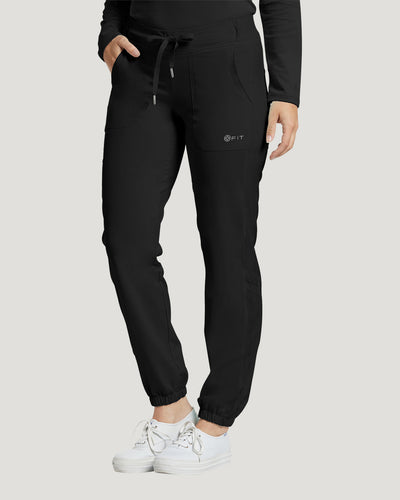 White Cross Fit Women's 2 Pocket Flat Front Jogger Scrub Pants for Nursing