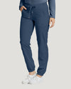 Navy - White Cross Fit Women's 2 Pocket Flat Front Jogger Scrub Pants for Nursing