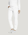 White - White Cross Fit Women's 2 Pocket Flat Front Jogger Scrub Pants for Nursing