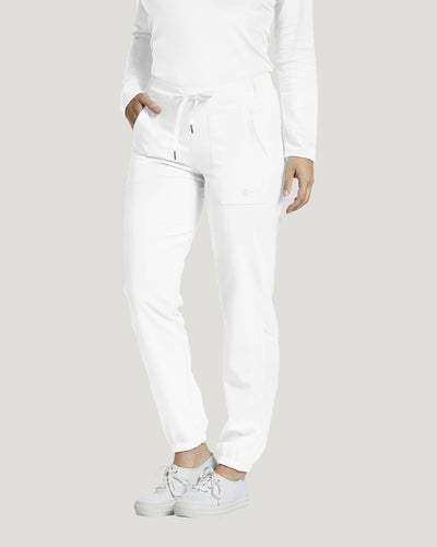 White Cross Fit Women's 2 Pocket Flat Front Jogger Scrub Pants for Nursing