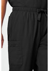 Black - Men's Fly Front Cargo Scrub Pants (View 3)