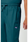 Caribbean Blue - Men's Fly Front Cargo Scrub Pants (View 4)