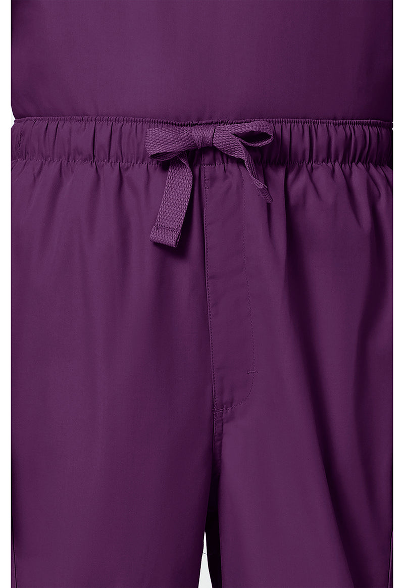 Eggplant - Men's Fly Front Cargo Scrub Pants (View 2)