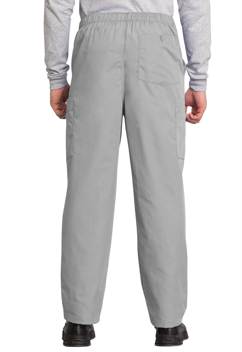 Grey - Cherokee WW Originals Men Scrub Pants - Back View