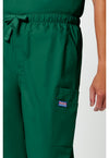 Hunter Green - Men's Fly Front Cargo Scrub Pants (View 4)