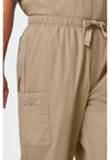Khaki - Men's Fly Front Cargo Scrub Pants (View 3)