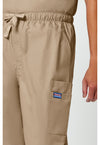 Khaki - Men's Fly Front Cargo Scrub Pants (View 4)