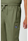 Olive - Men's Fly Front Cargo Scrub Pants (View 4)