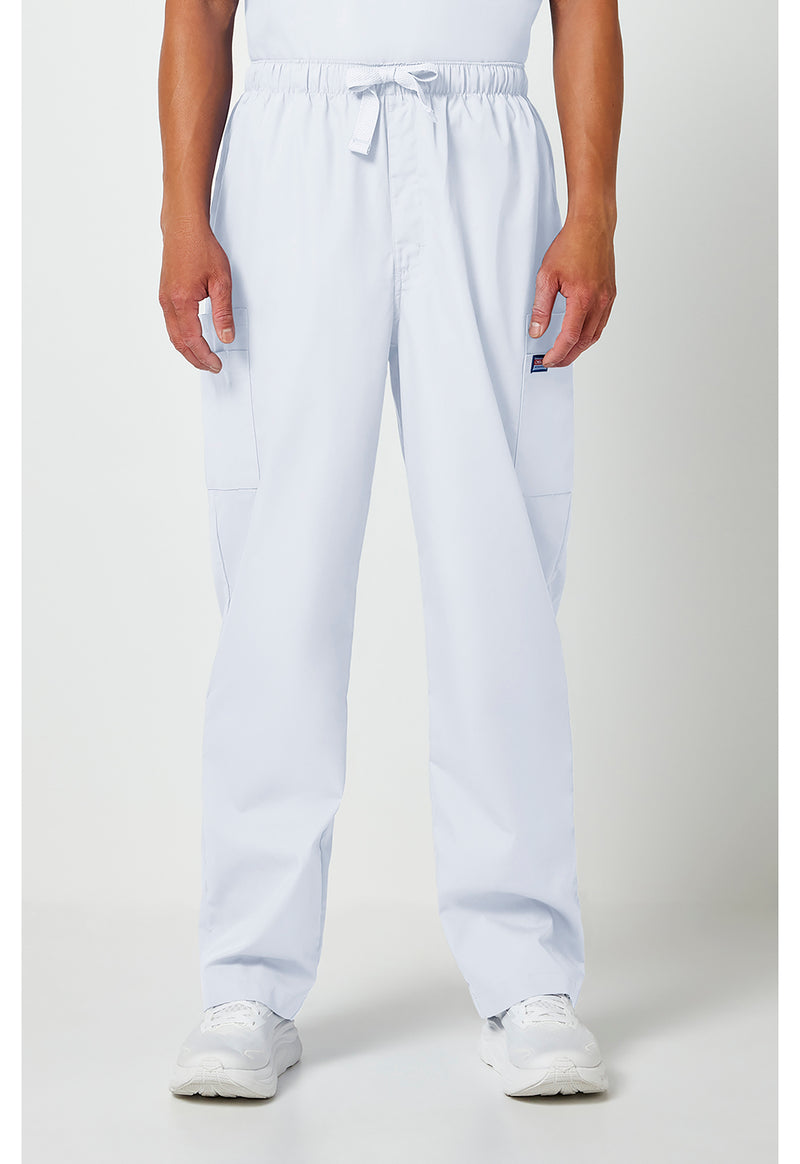 White - Cherokee WW Originals Men Scrub Pants - Front View