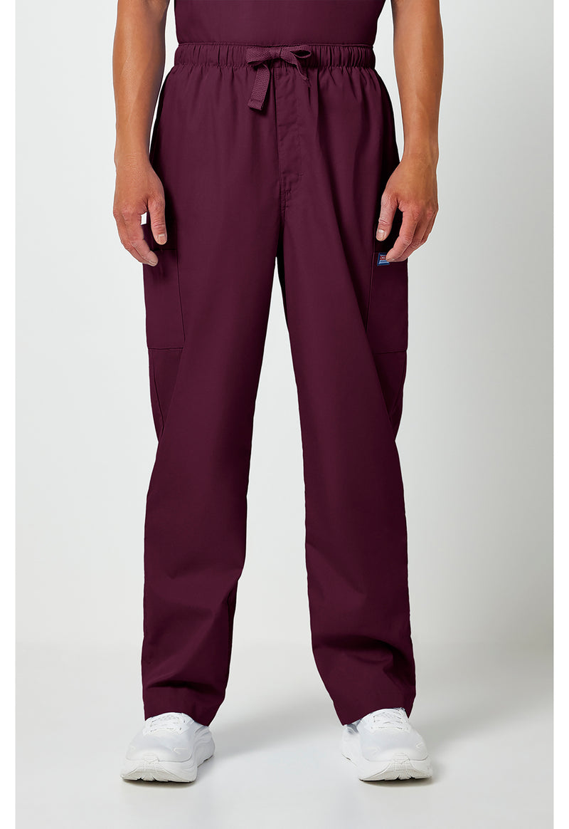 Wine - Cherokee WW Originals Men Scrub Pants - Front View