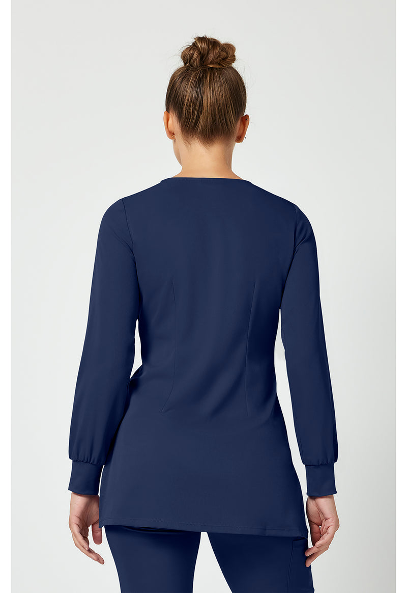 Navy - Healing Hands Works Women Scrub Top - Back View