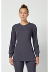 Pewter - Healing Hands Works Women Scrub Top - Front View