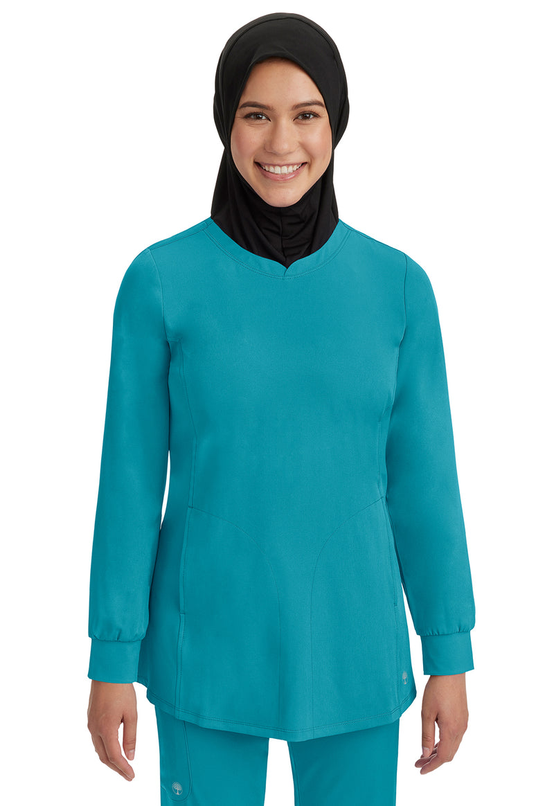 TEAL - Healing Hands Works Women Scrub Top - Front View