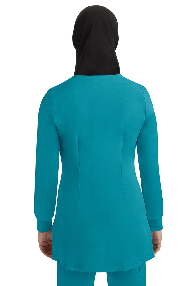 TEAL - Healing Hands Works Women Scrub Top - Back View