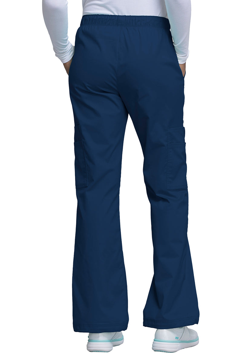 navy - Mid Rise Pull-On Cargo Pant (Back)