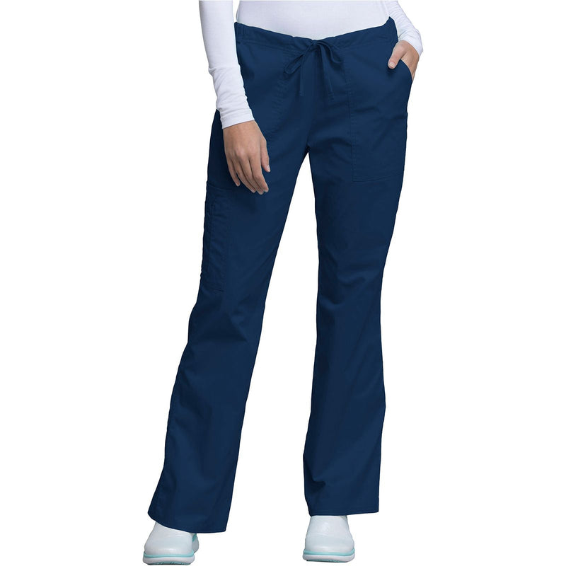 navy - Mid Rise Drawstring Cargo Pant