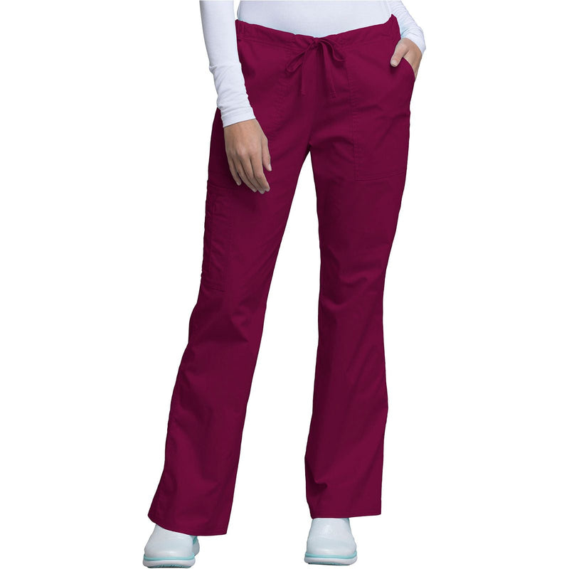 wine - Mid Rise Drawstring Cargo Pant