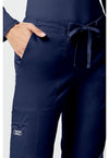 navy - Mid Rise Drawstring Cargo Pant (View 3)