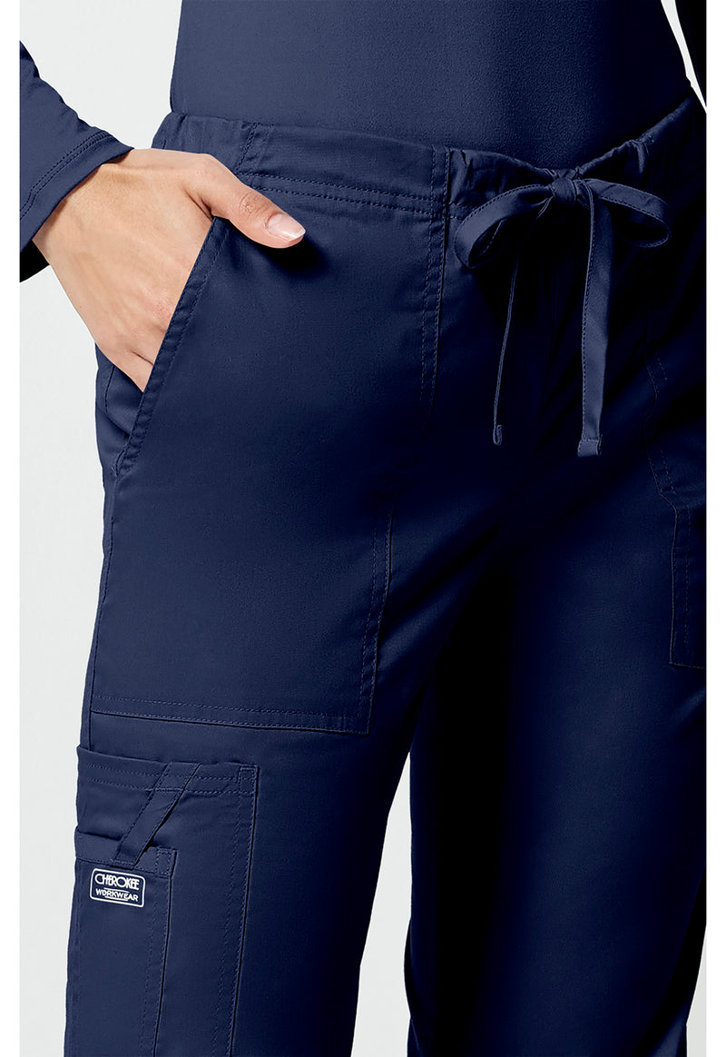 navy - Mid Rise Drawstring Cargo Pant (View 3)